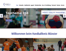 Tablet Screenshot of handballkreis-muenster.de